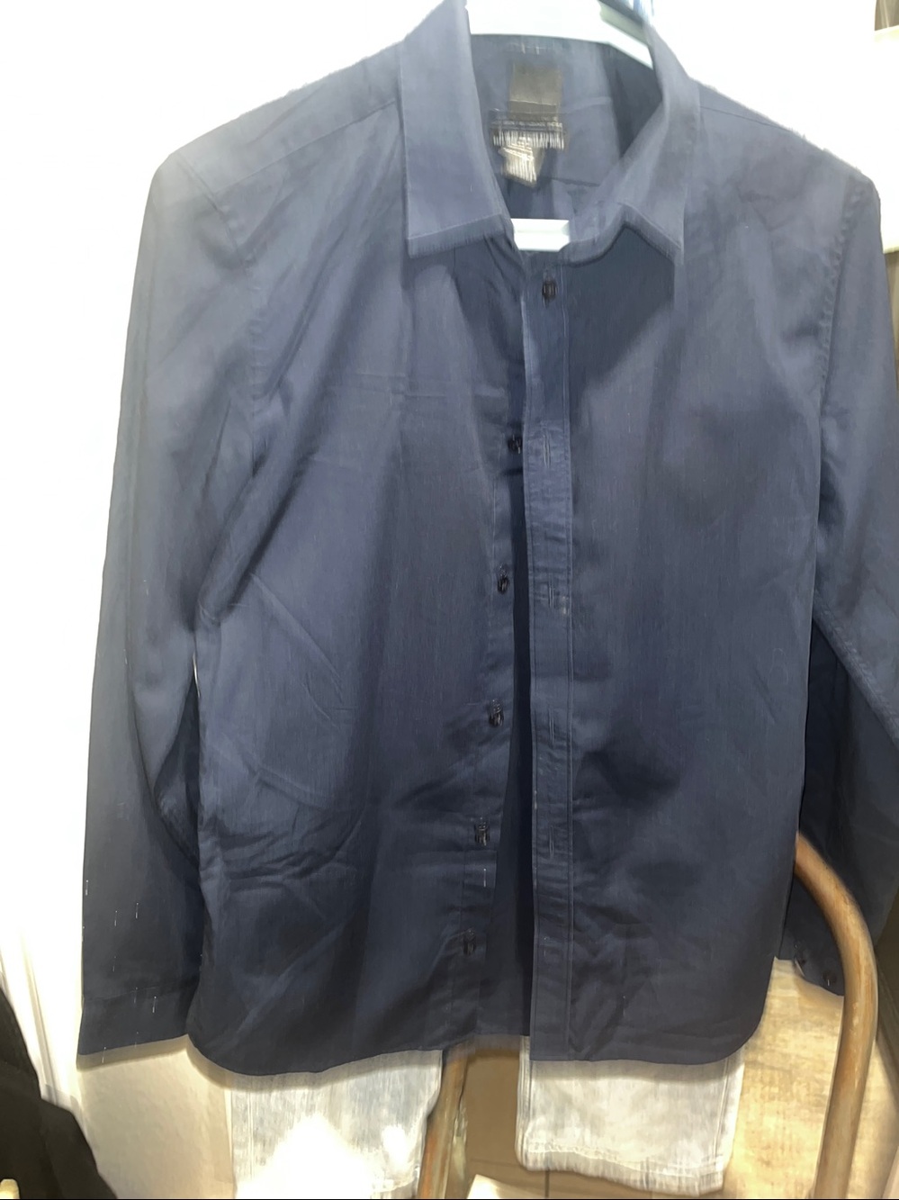 H&M Men's Navy Button-Up Dress Shirt/H&M Baggy Fit Jeans size XS(29/30 size.